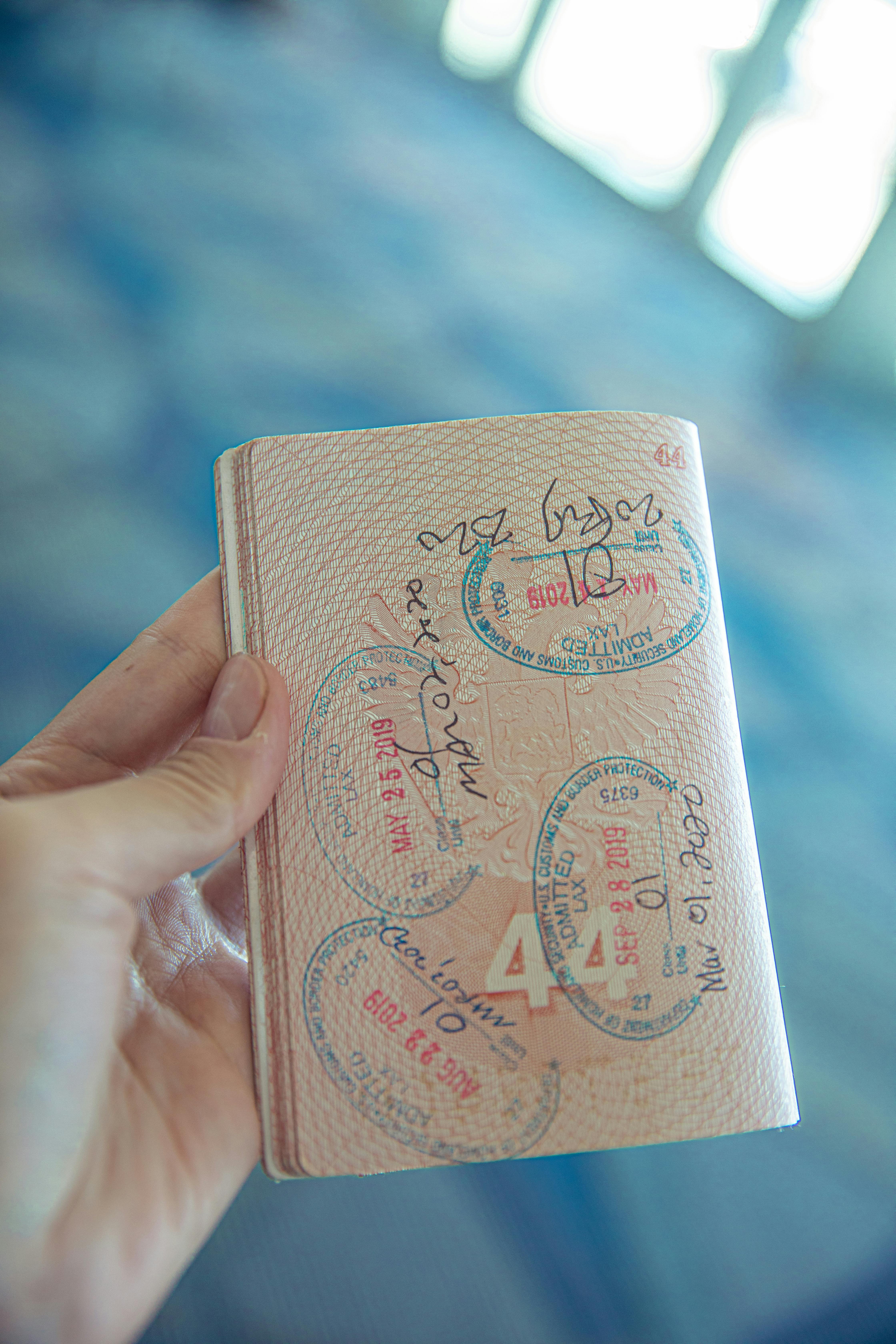 Passport with visa stamps